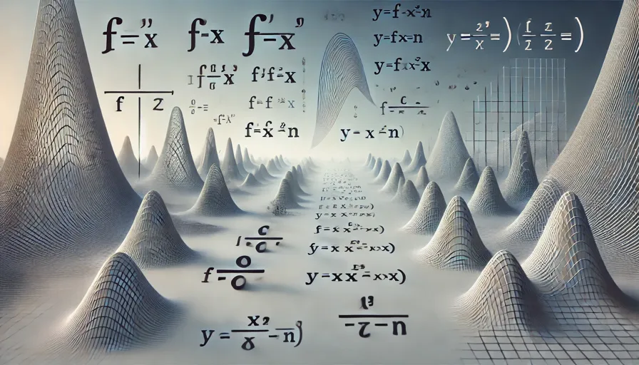 an abstract image illustrating the concept of successive differentiation in calculus, as requested. The image captures the idea of differentiation in a simplified and conceptual form, with successive derivatives flowing and decreasing as they cascade.