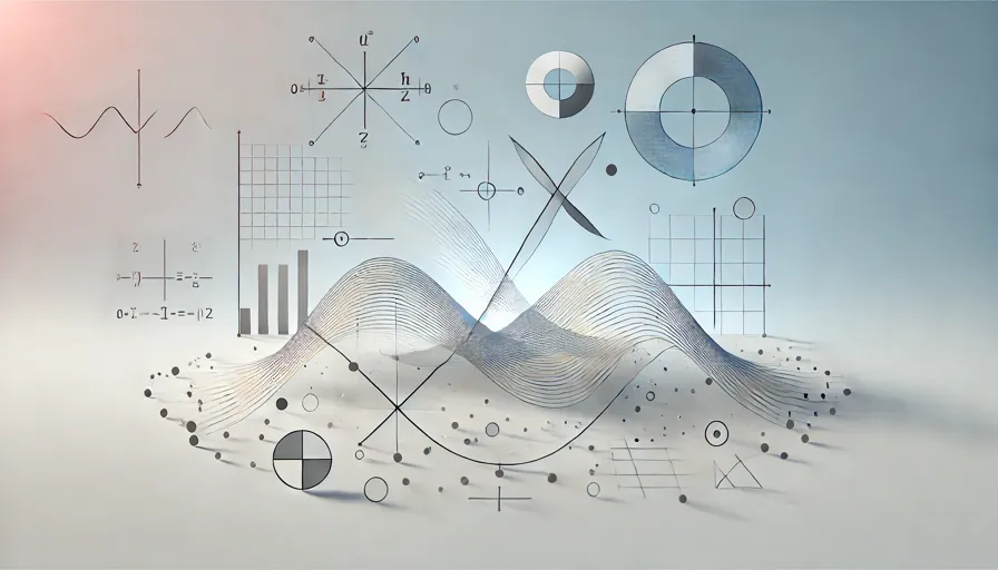 an abstract, simplified visualization of the mathematical concepts discussed. It features smooth curves, intersections, and a prominent cusp-like shape, symbolizing key calculus ideas in an elegant and minimalistic design