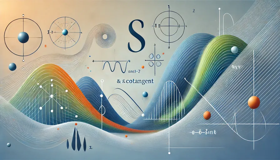  an abstract visual representation inspired by the discussed mathematical derivatives. It captures the essence of sine, cosine, and tangent functions with smooth, flowing shapes and a dynamic composition. 