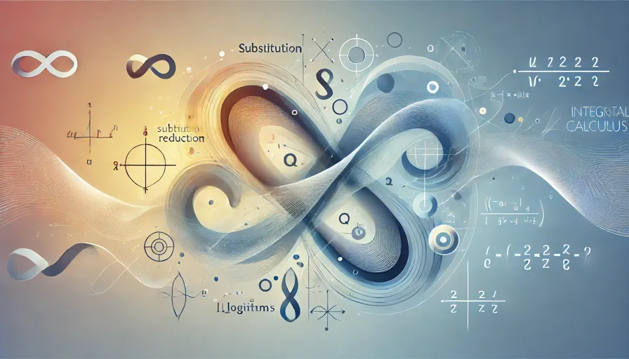 an abstract representation inspired by the concepts of integral calculus, illustrating the harmony and elegance of mathematical techniques.